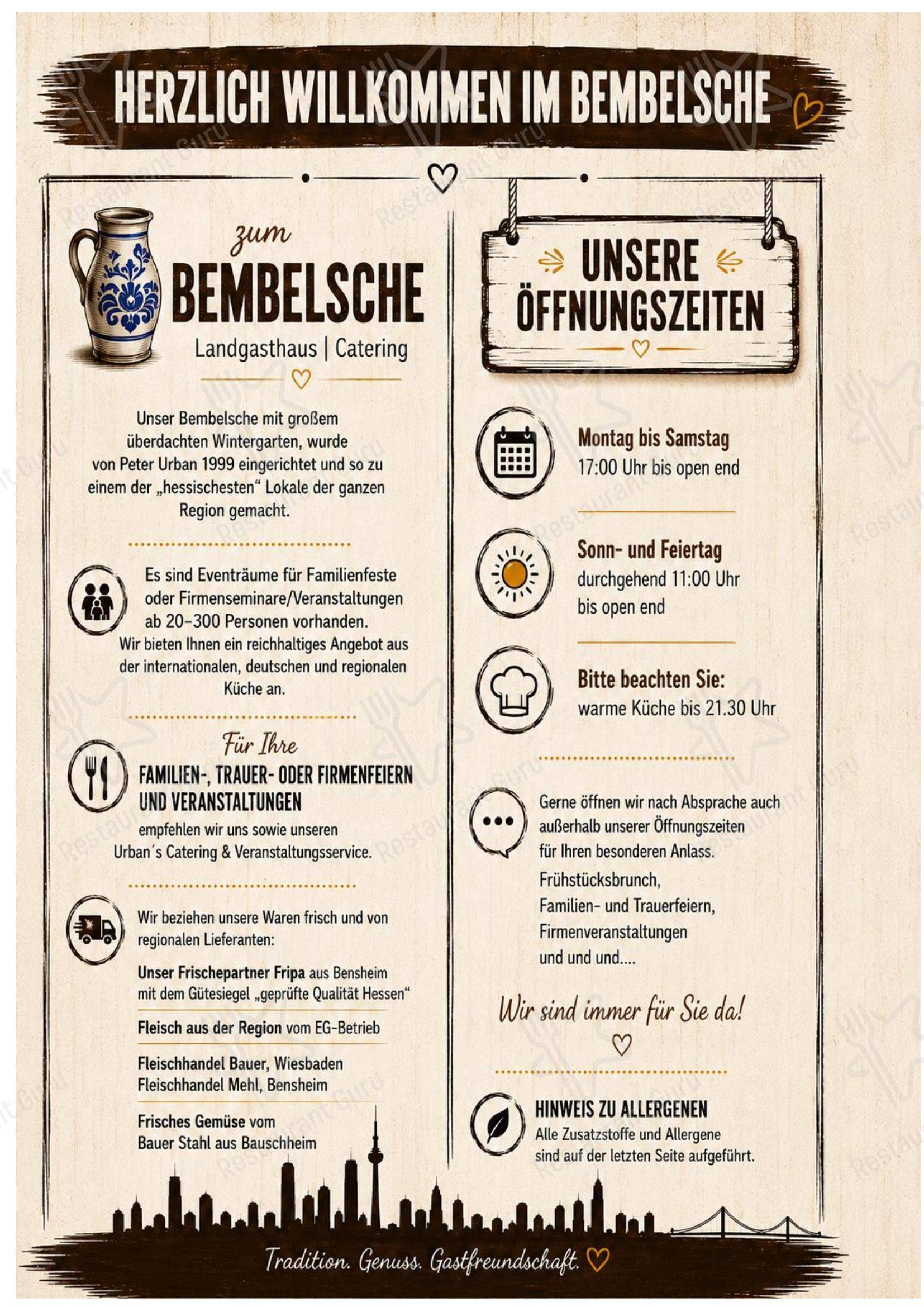 Zum Bembelsche в Раунхайме - Меню