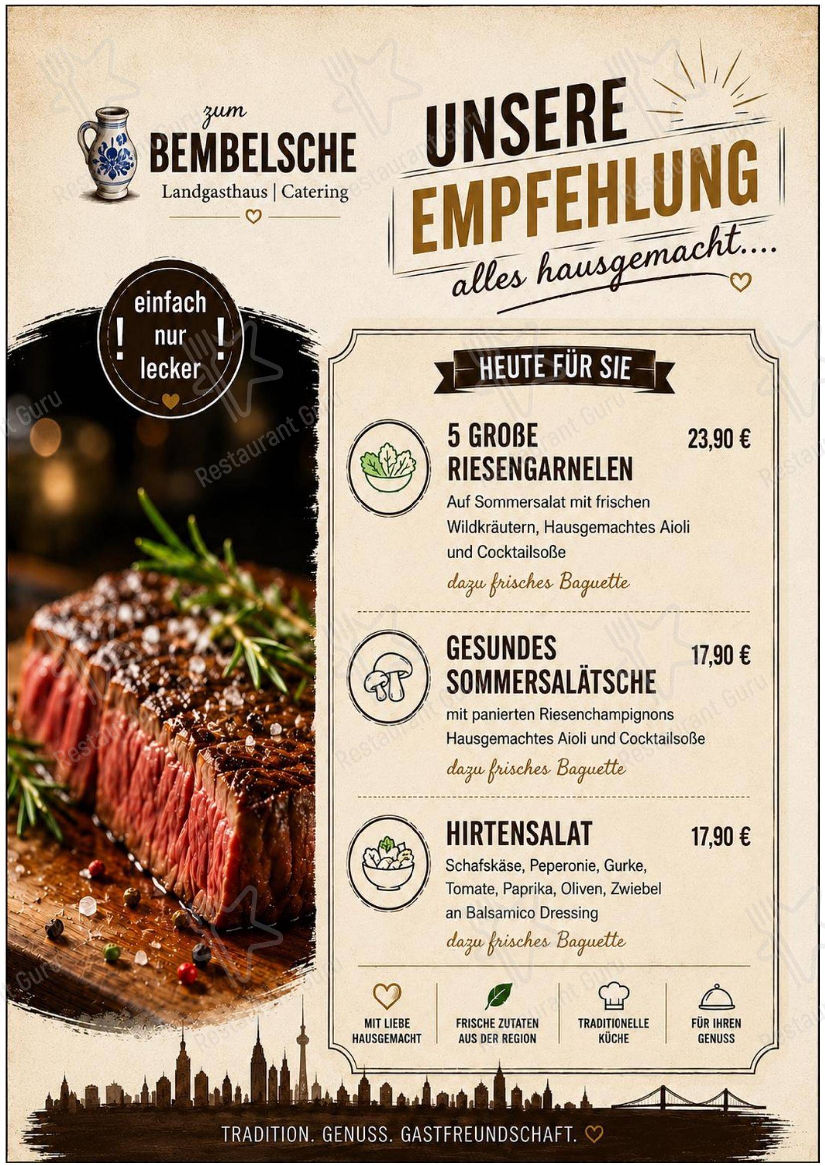 Zum Bembelsche в Раунхайме - Меню