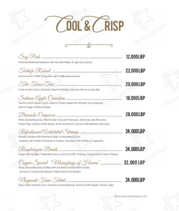 Copper Level4 меню