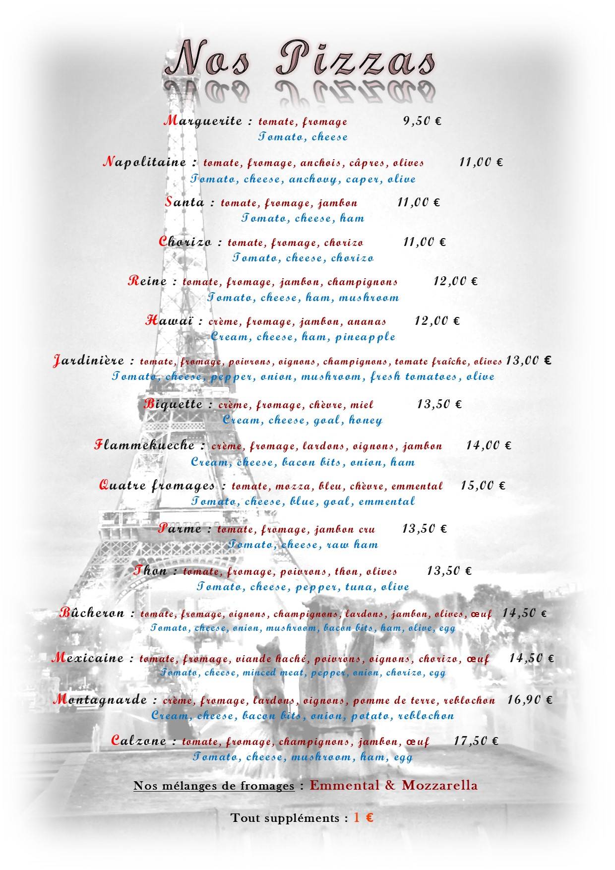 l'Edelweiss меню