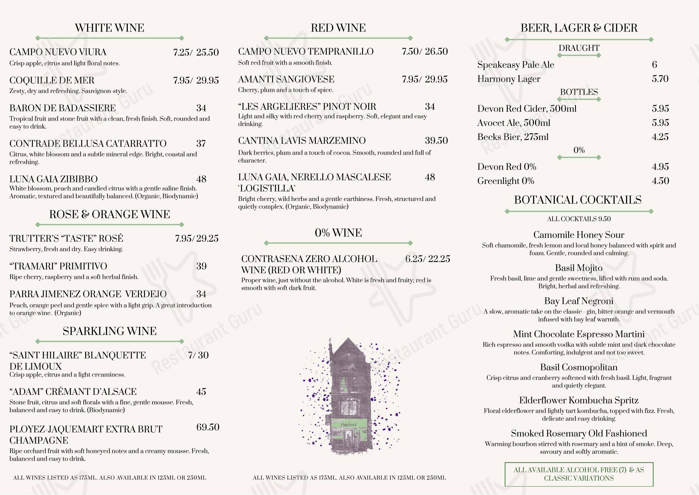 Herbies в Эксетере - Lunch Menu