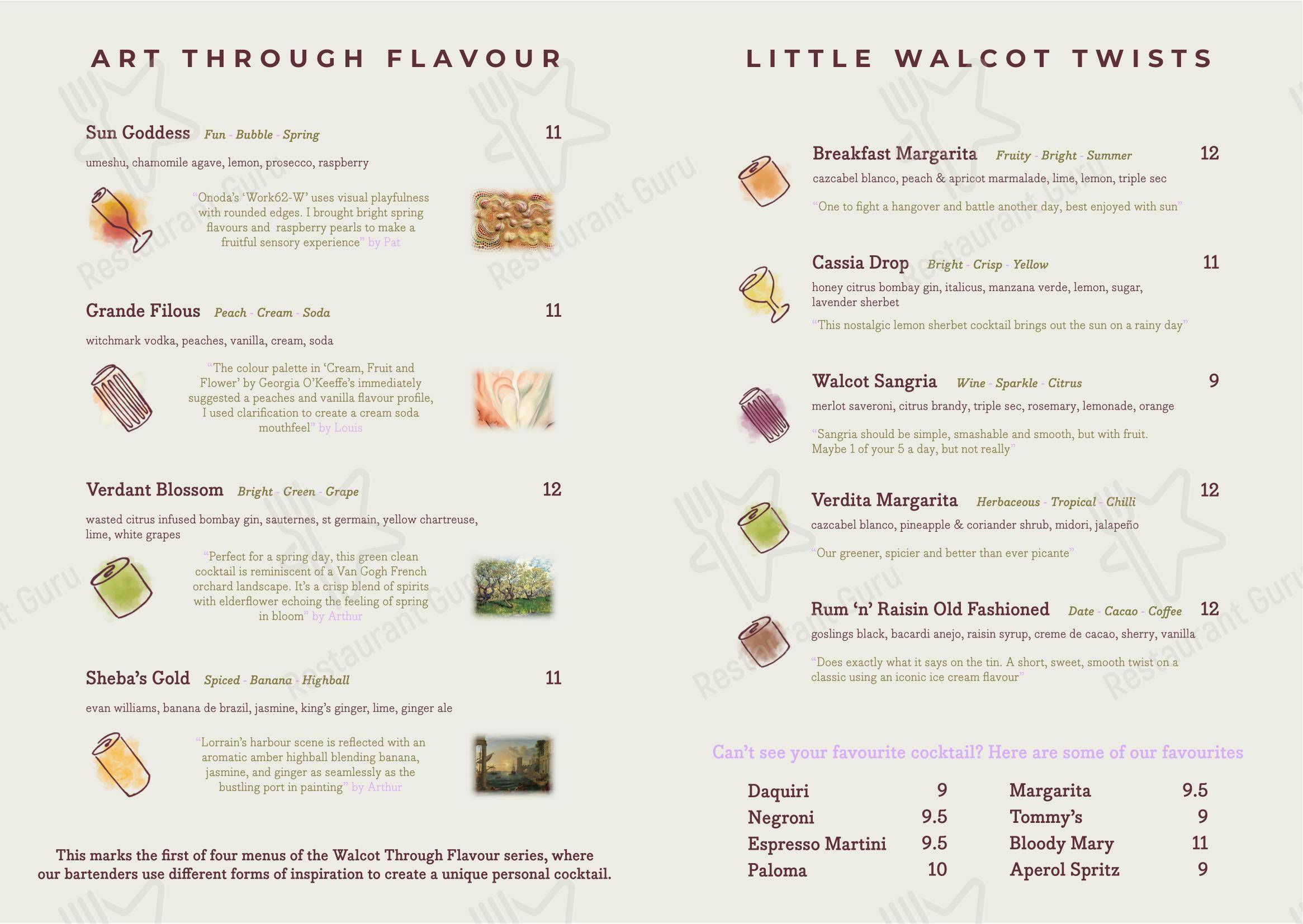 Catering Menu ресторана Little Walcot