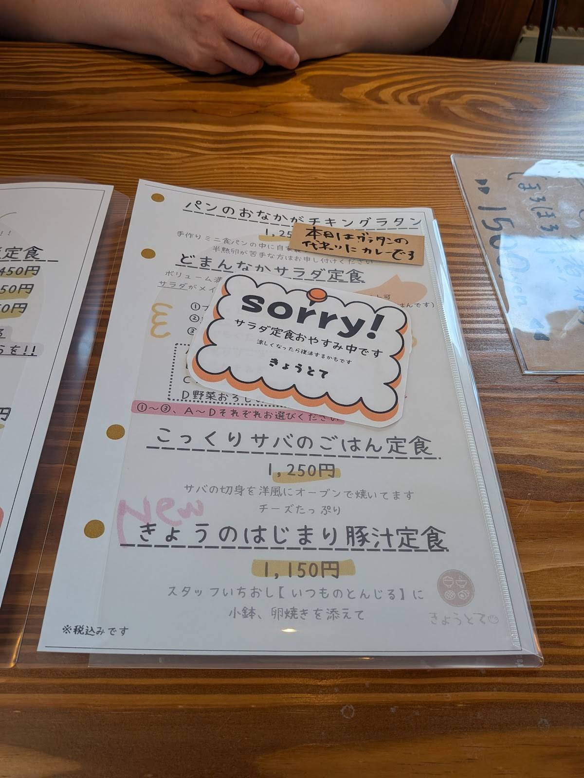 きょうとて меню
