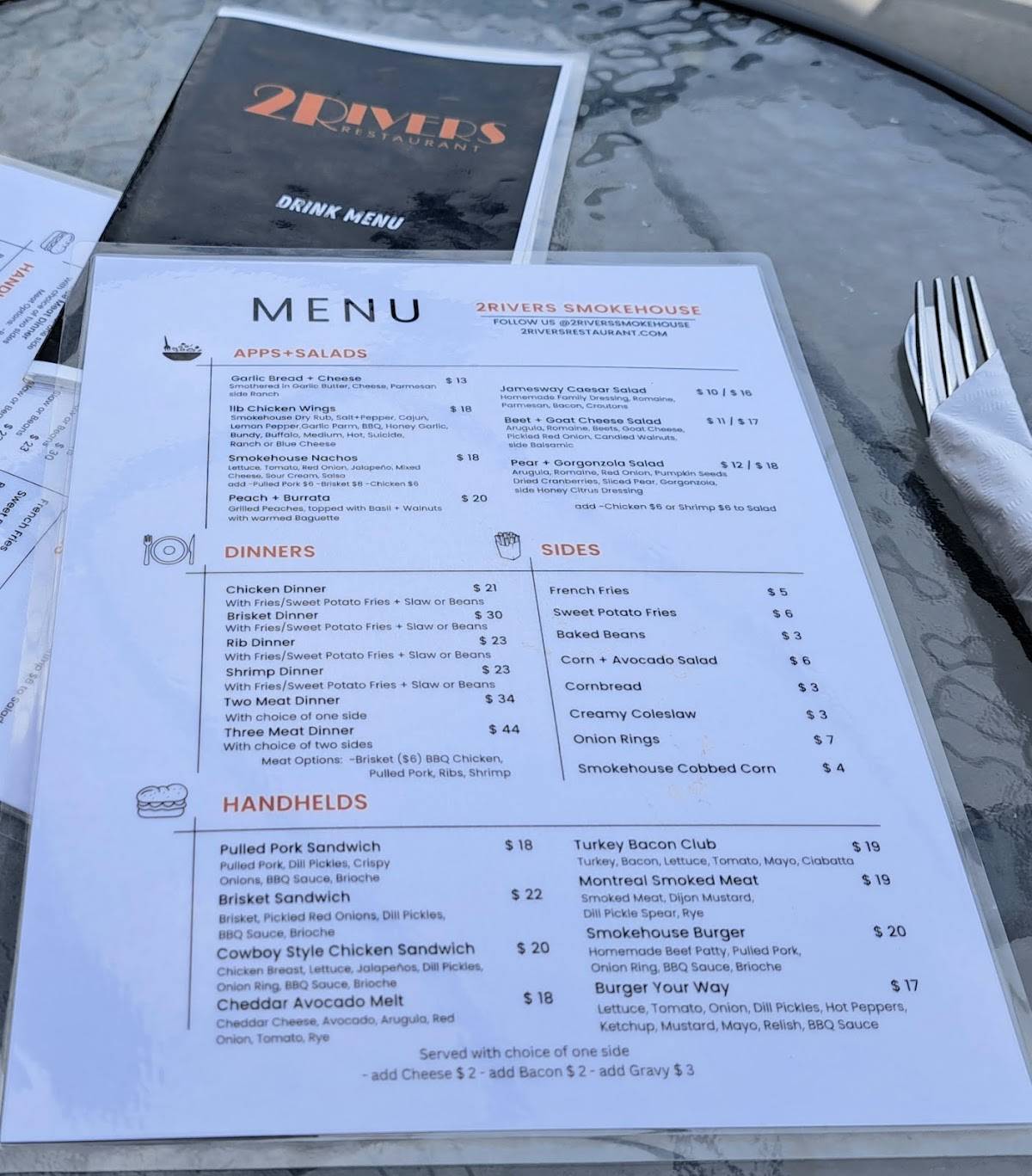 2 Rivers Smokehouse меню