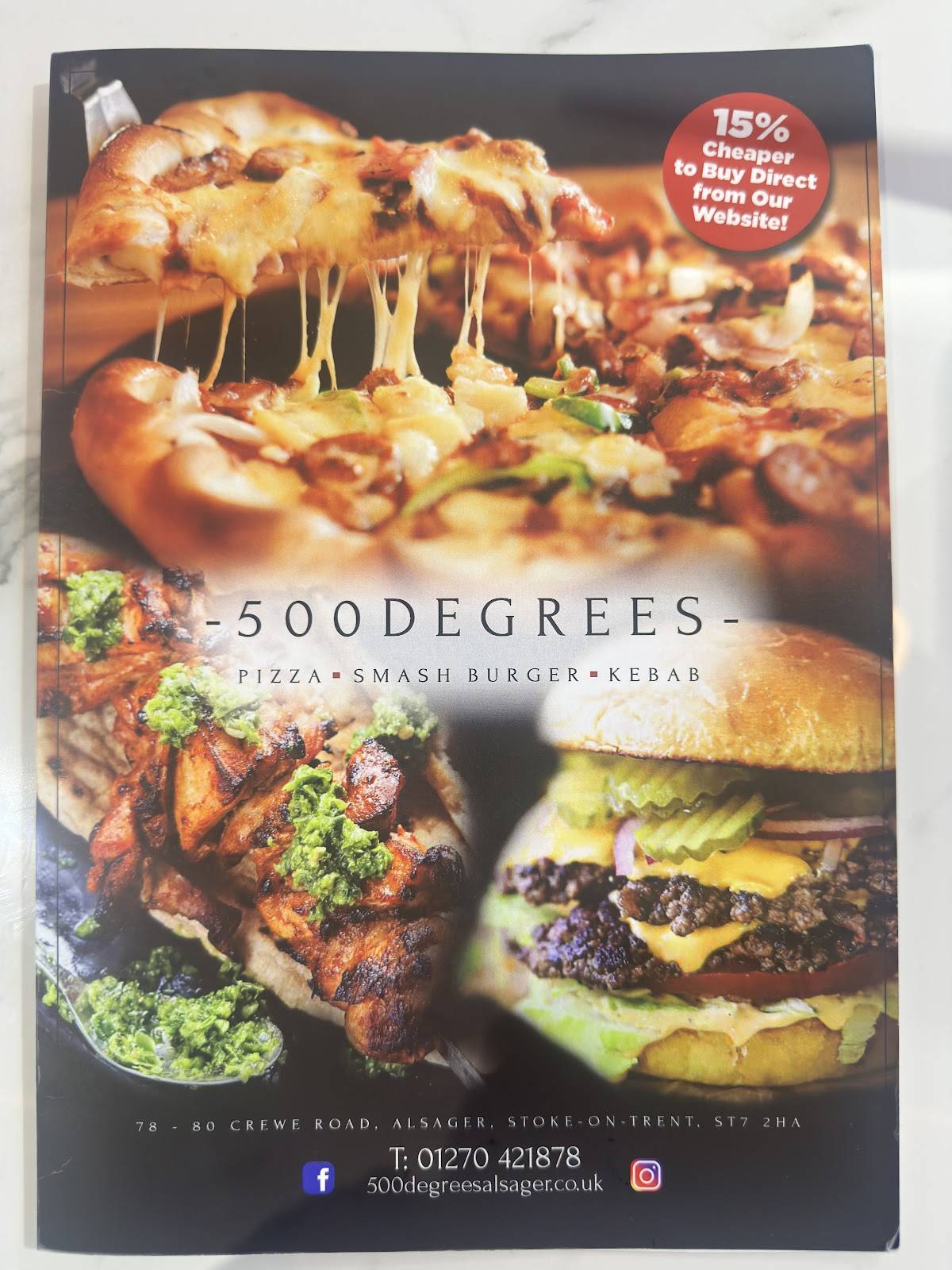 500 Degrees меню