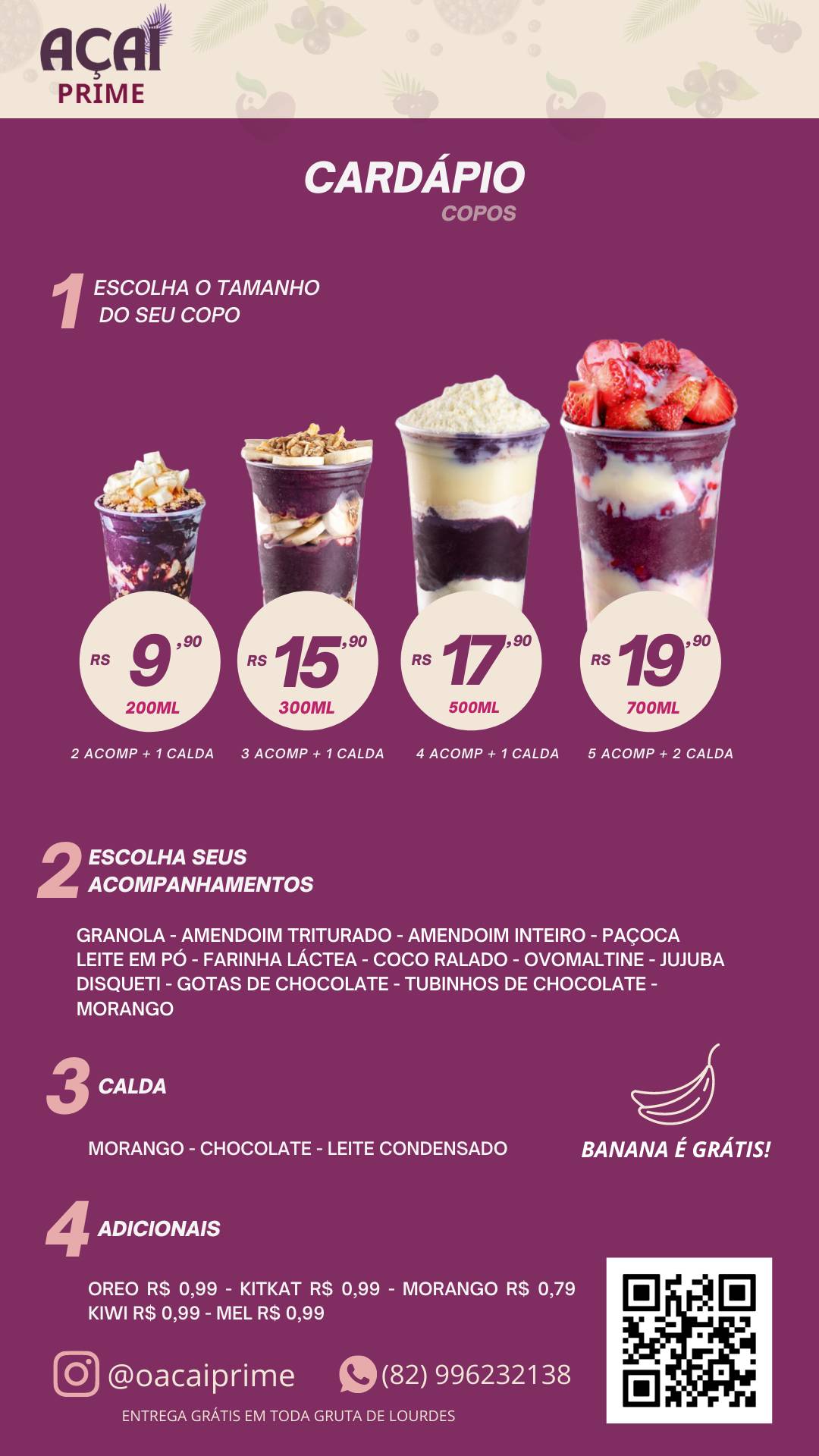 Açaí Prime меню