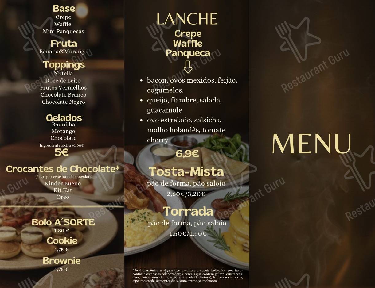 Меню кафе A´SORTE