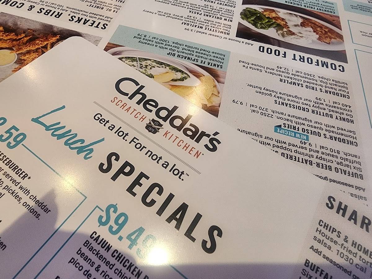Cheddar's Scratch Kitchen меню