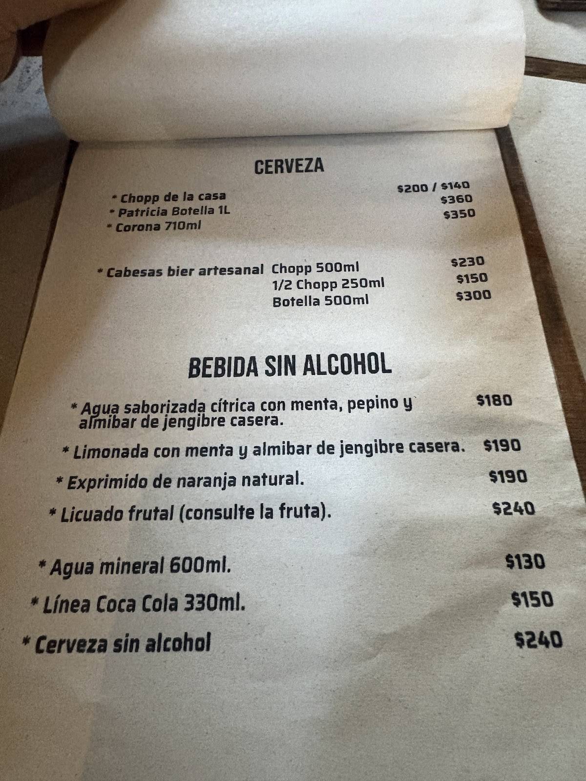 Alvarez Bar меню