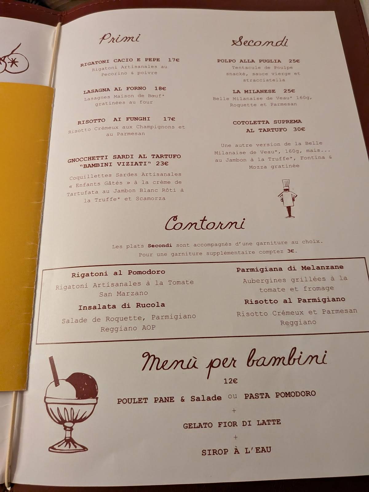 Antipasto меню