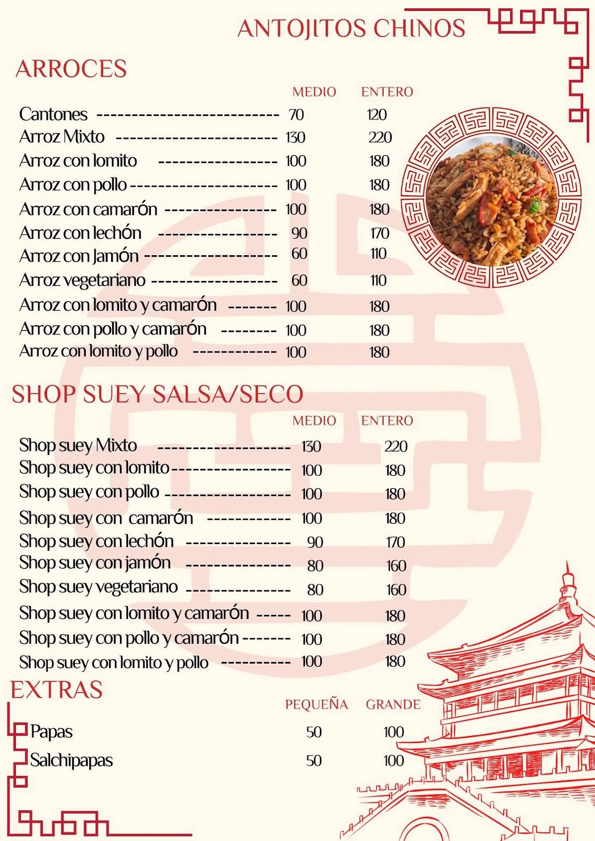 Antojitos Chinos меню