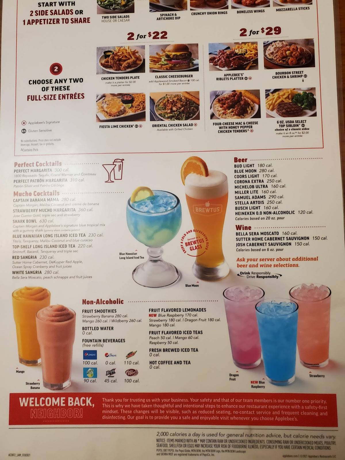 Applebee's Grill + Bar меню