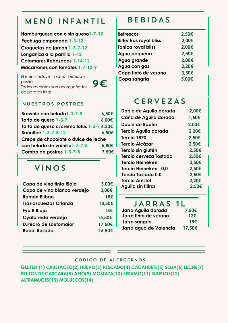 Asador Polideportivo Rocafort меню