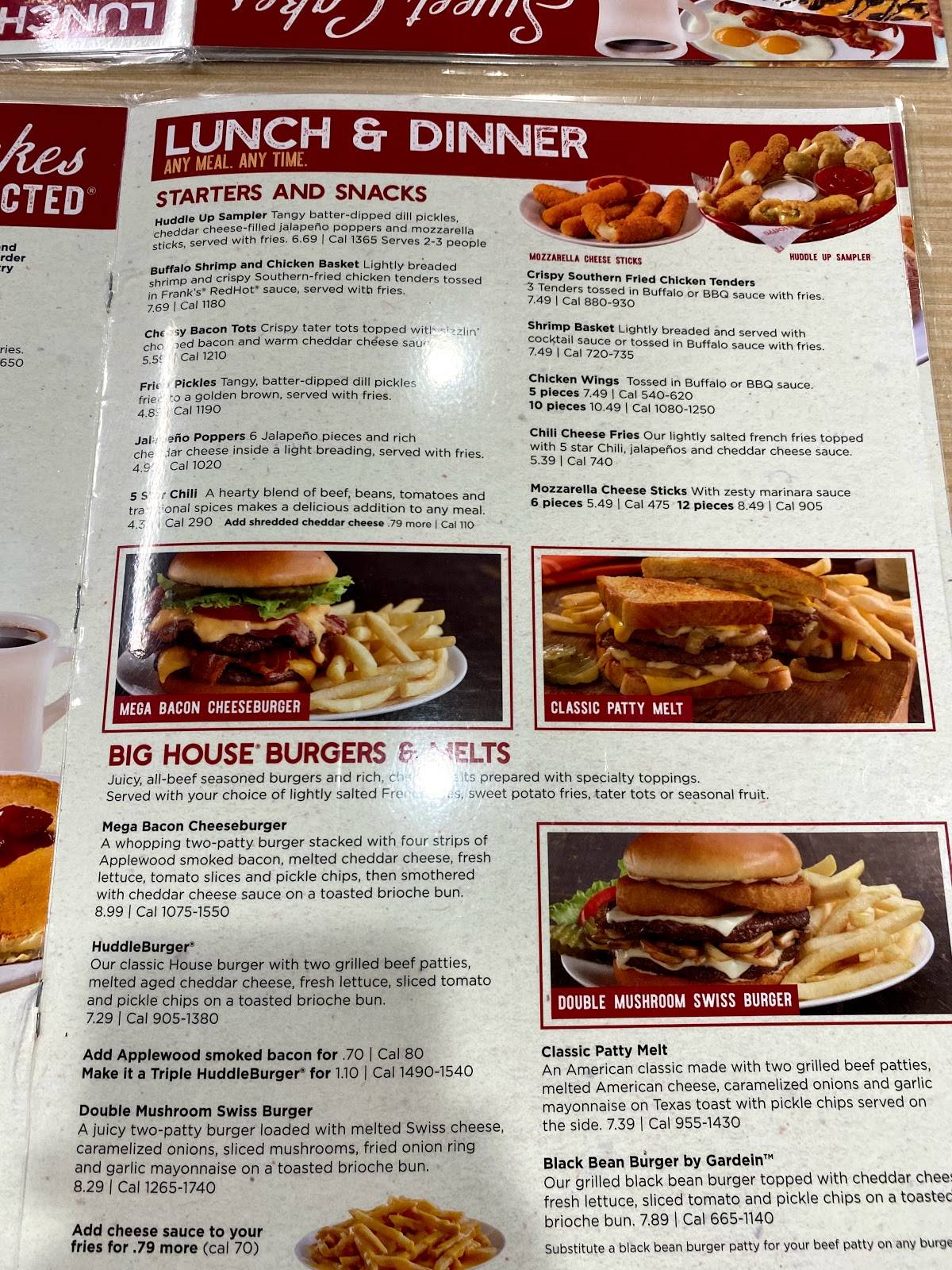 Huddle House меню