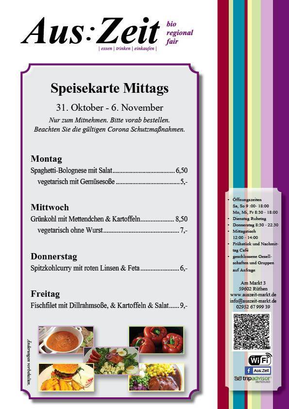 Aus:Zeit меню