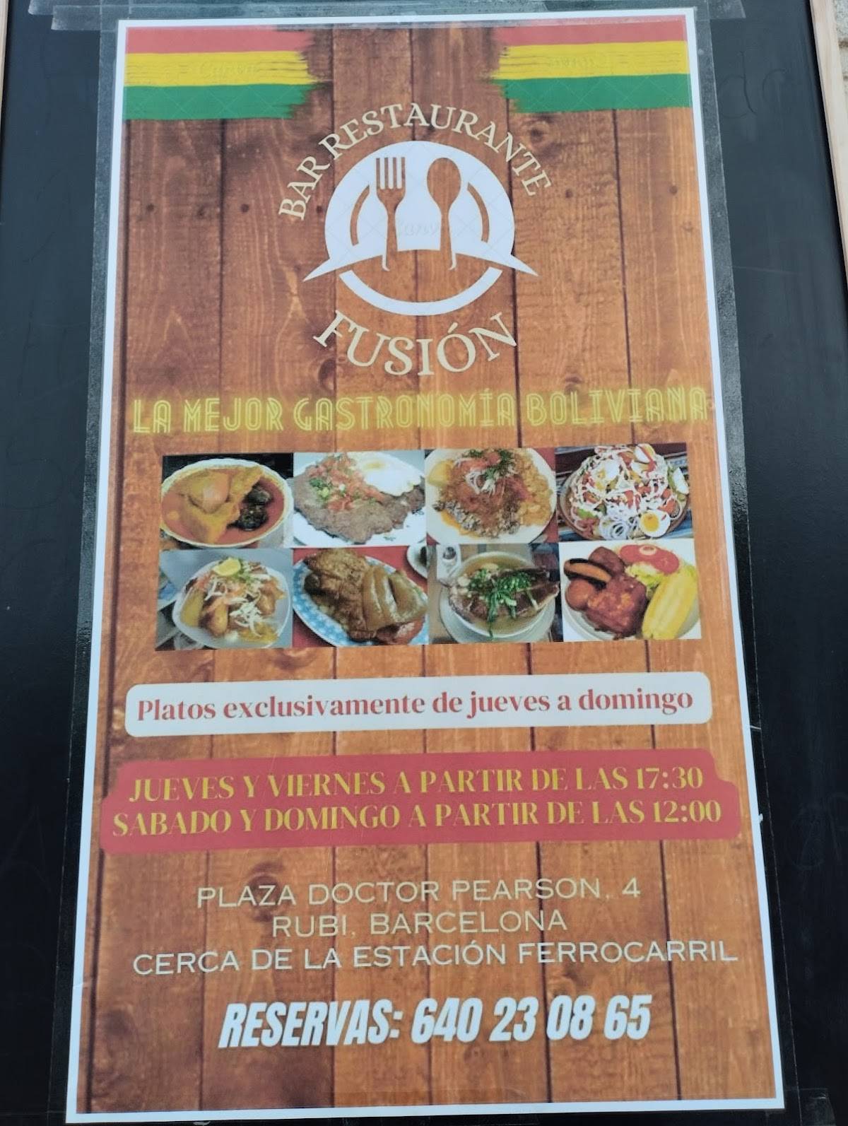 BAR FUSION меню