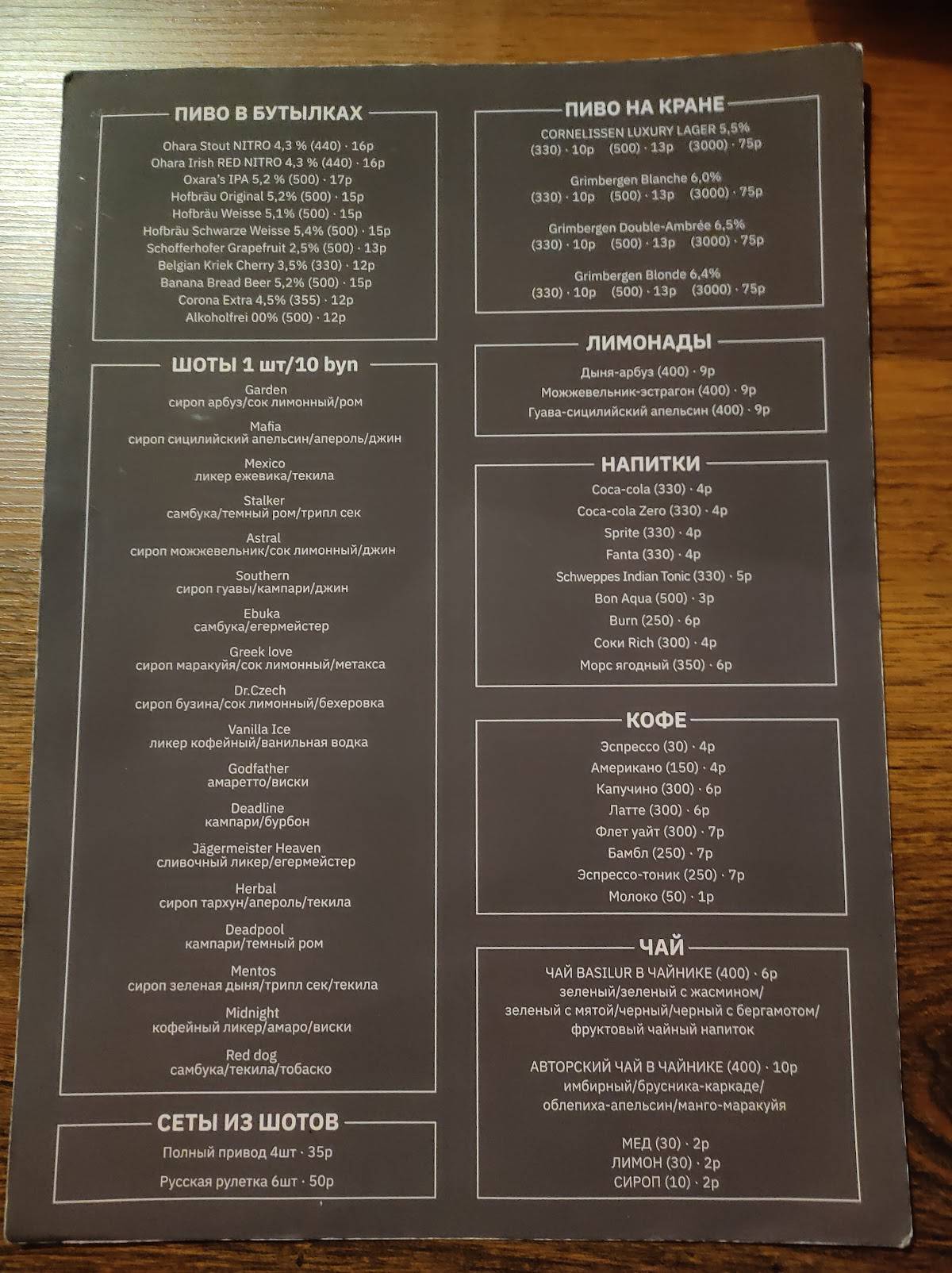 BBJ Burger&Bar меню
