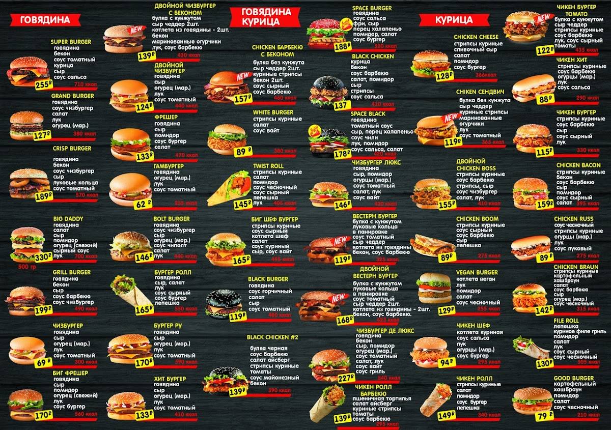 BURGERpy меню