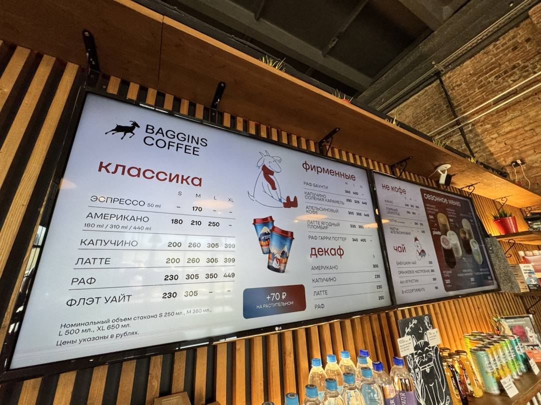 Baggins Coffee меню