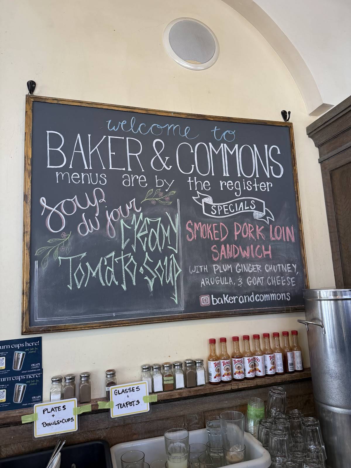 Baker & Commons меню
