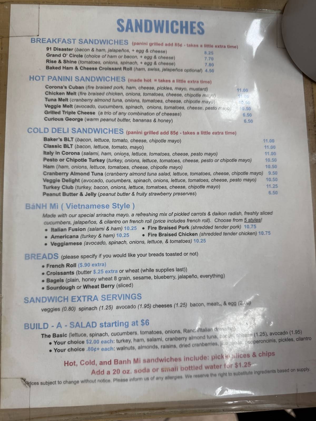 Baker's Dozen Donuts Deli & Delights меню