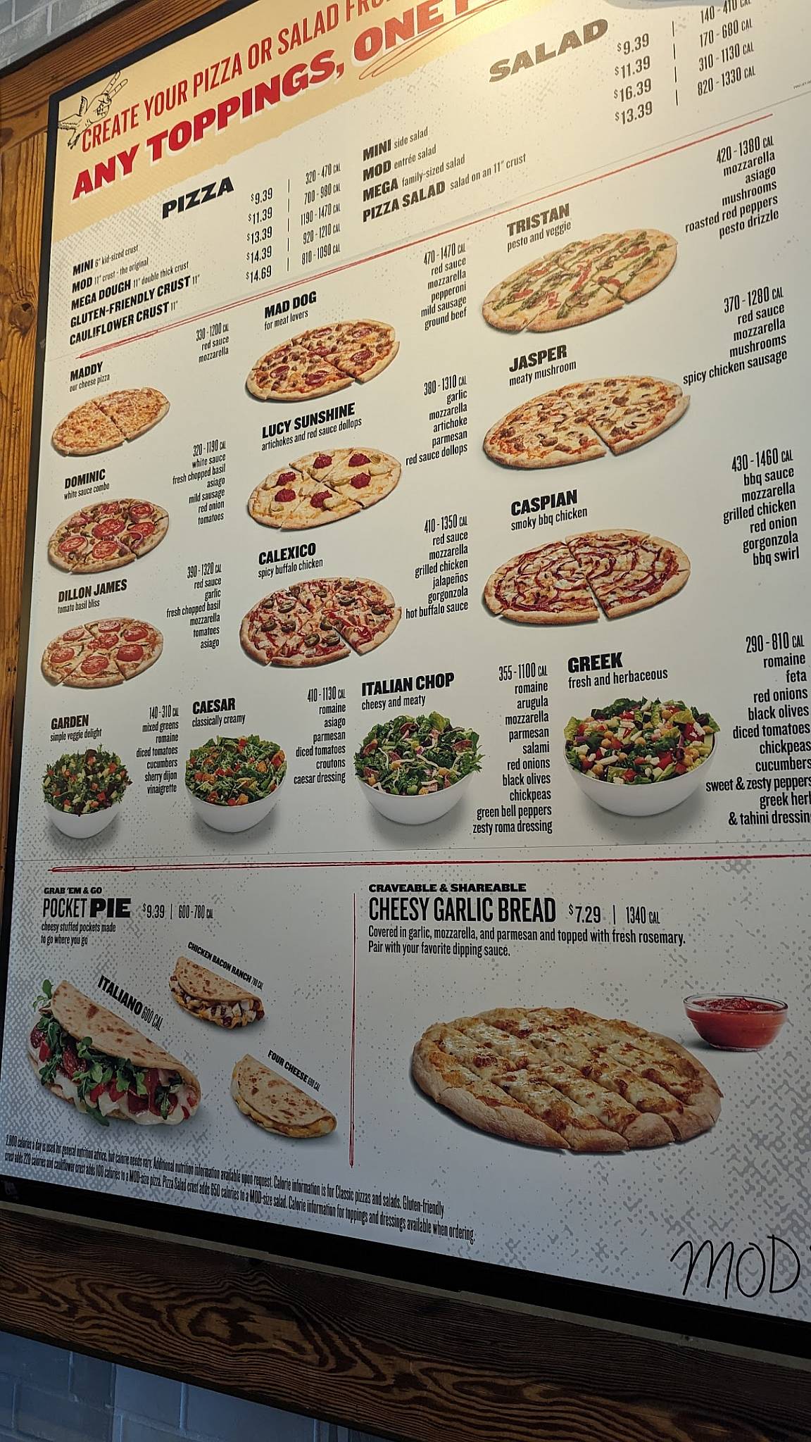 MOD Pizza меню