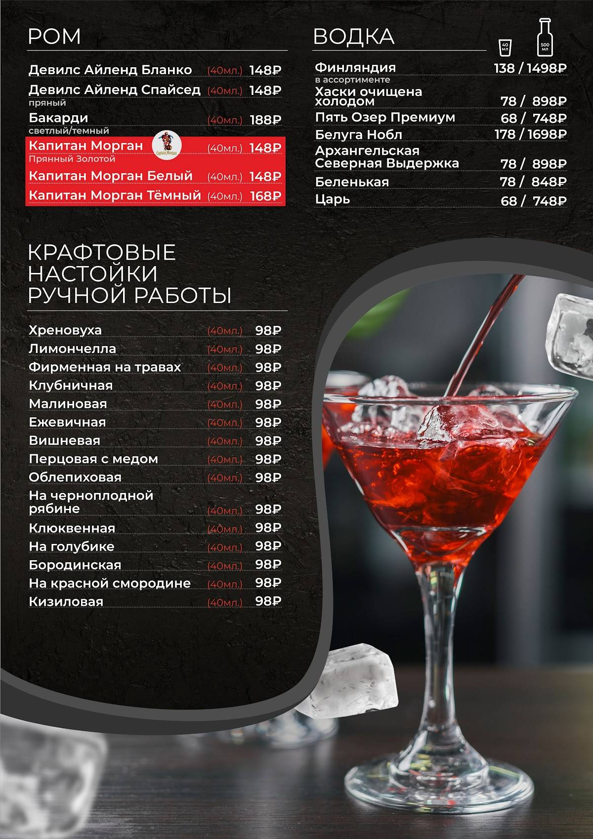 Бар 8 ПРАВИЛ меню