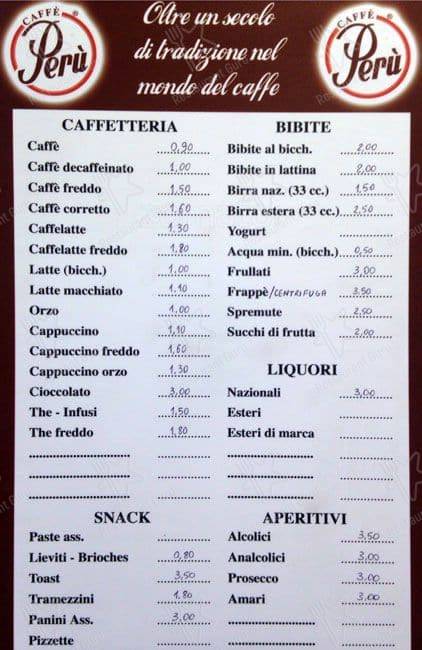 Bar Cerasari меню