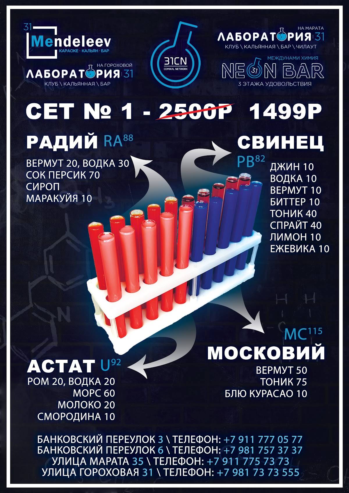 Mendeleev меню