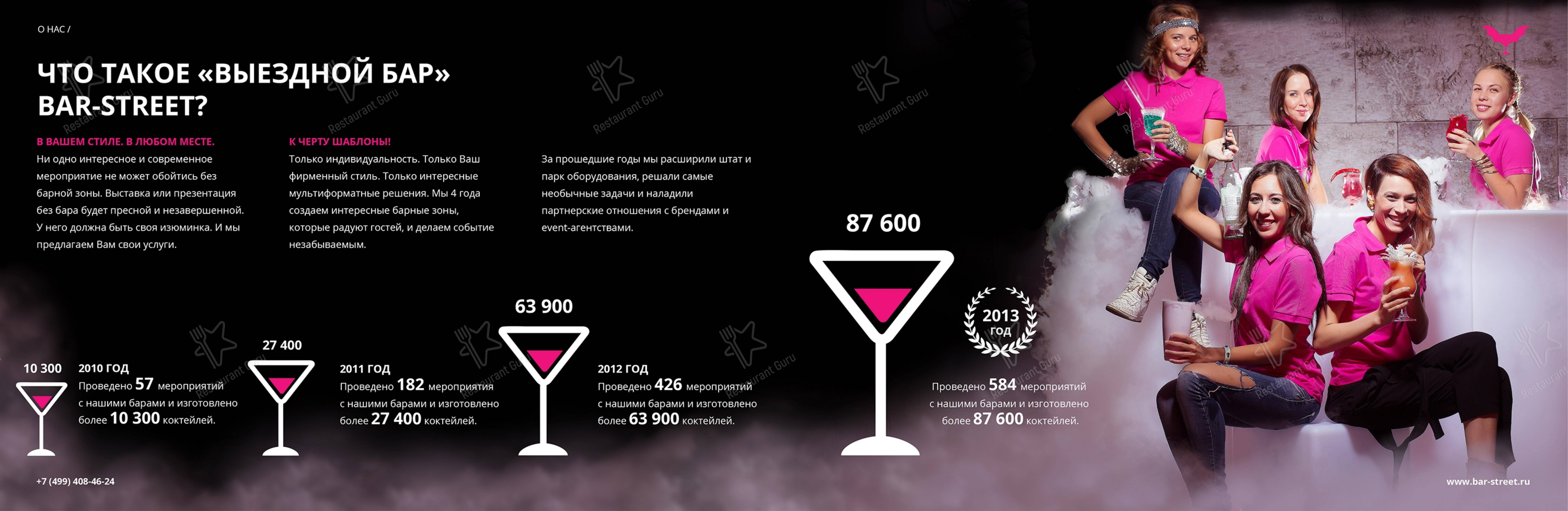 Меню паба и бара Bar-Street в Москве