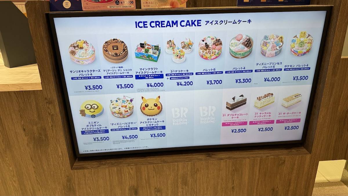 Baskin Robbins меню
