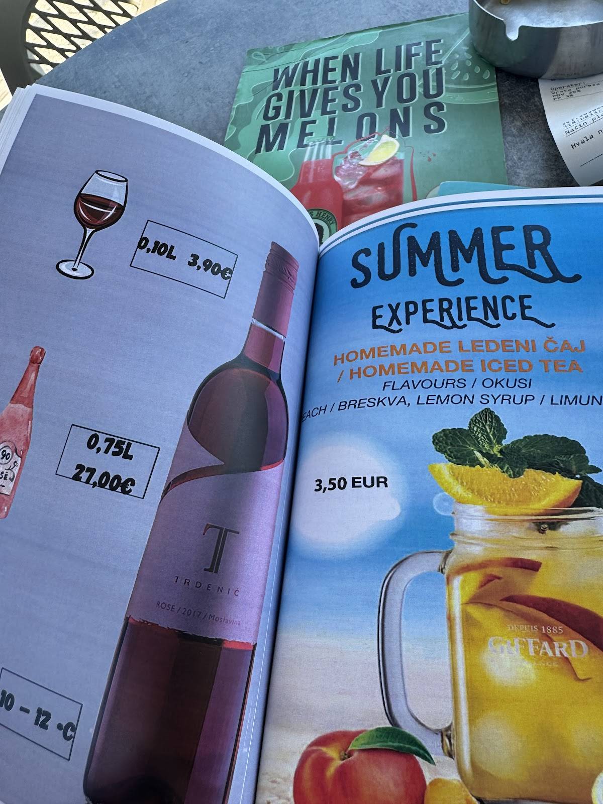 Beach bar "Rišpet" меню