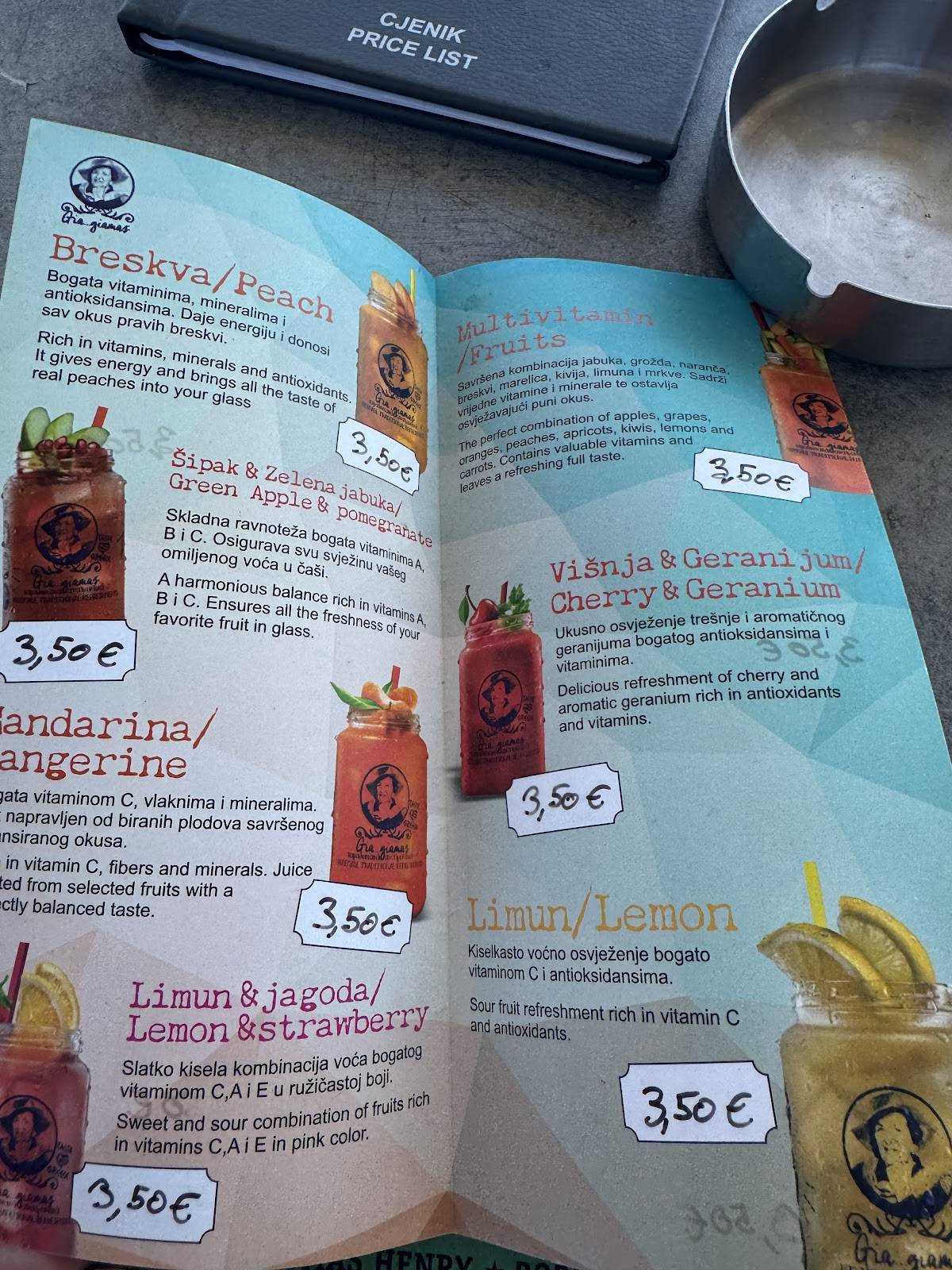 Beach bar "Rišpet" меню