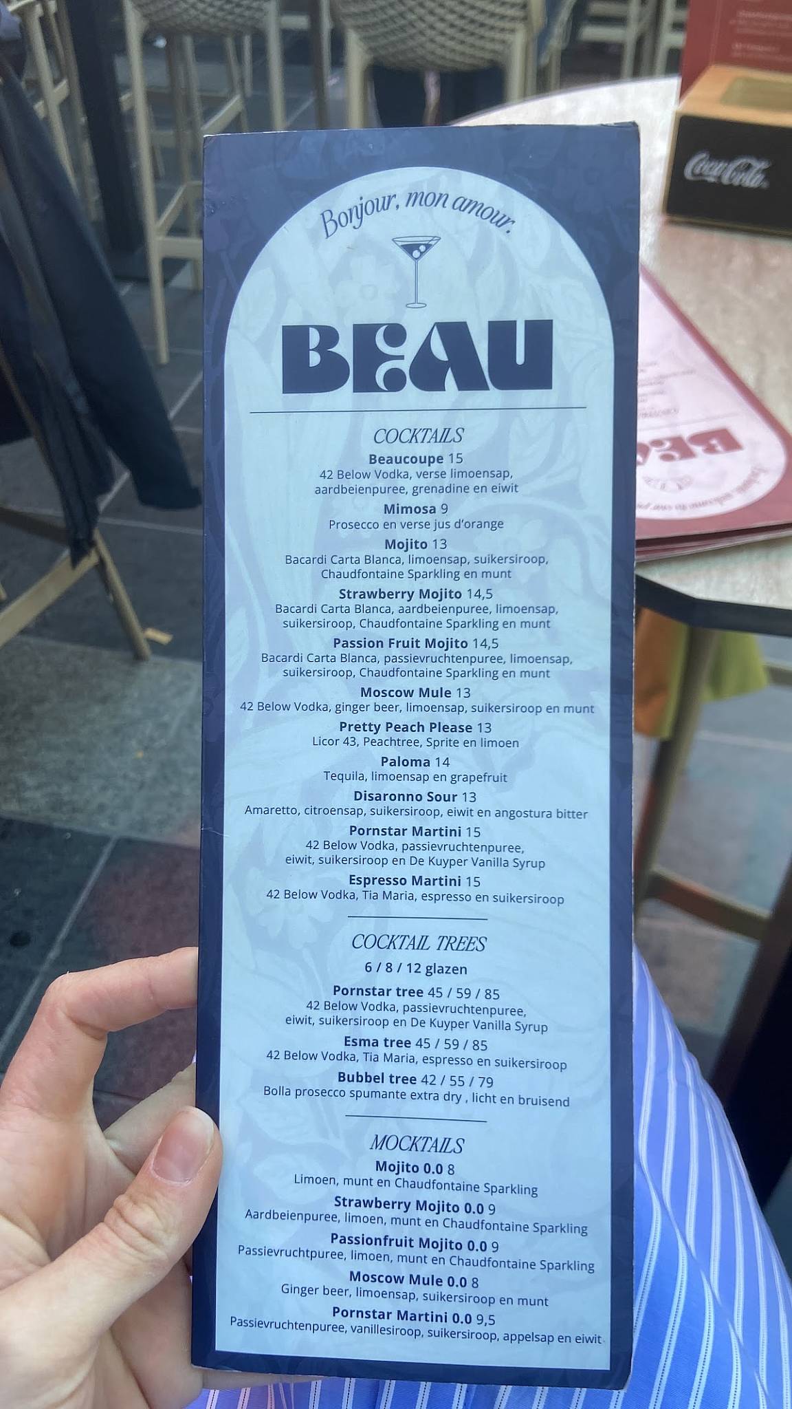 Beau Restobar меню