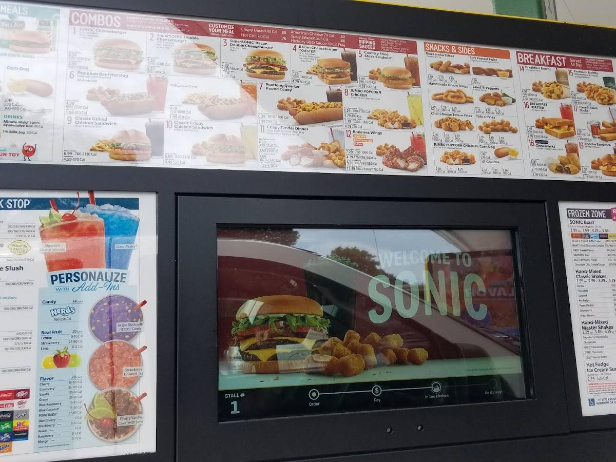 Sonic Drive-In меню