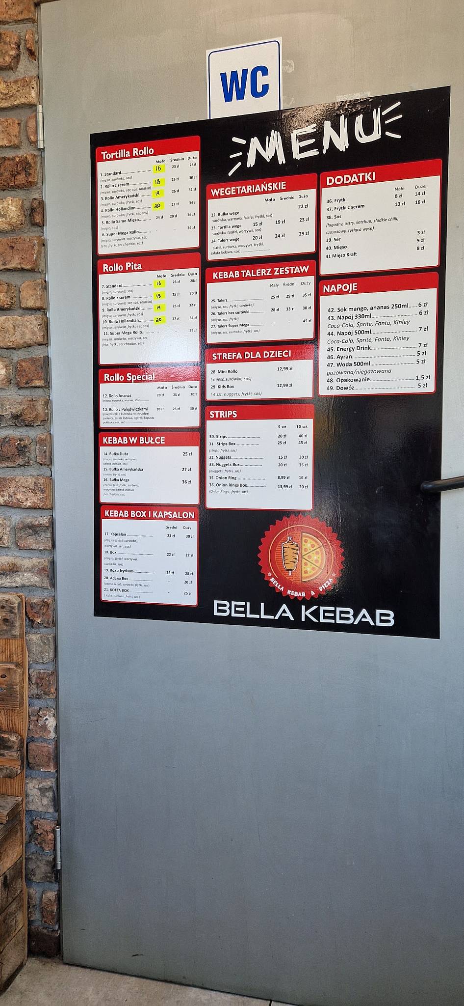 Bella Kebab меню