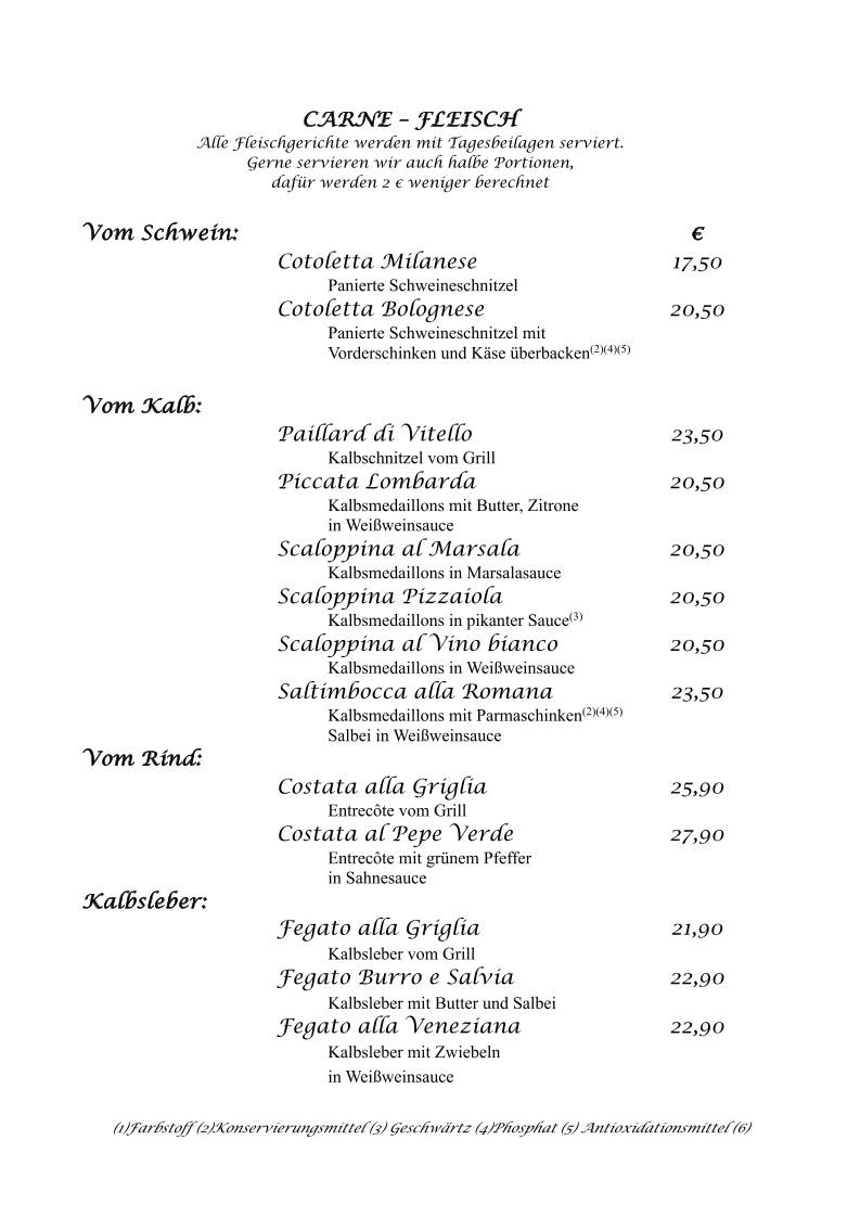 Bella Roma Italienisches Restaurant меню