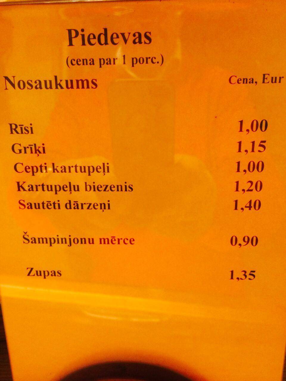 Bistro Panna меню
