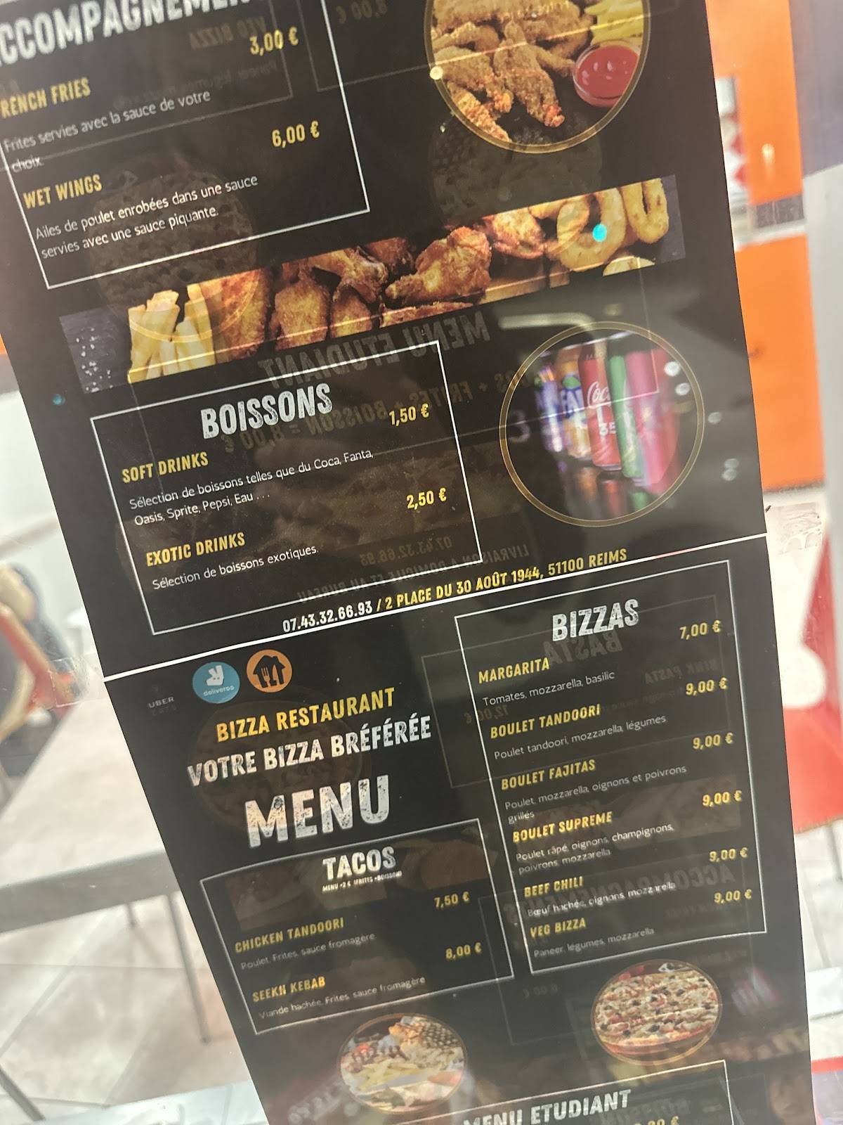 Bizza меню