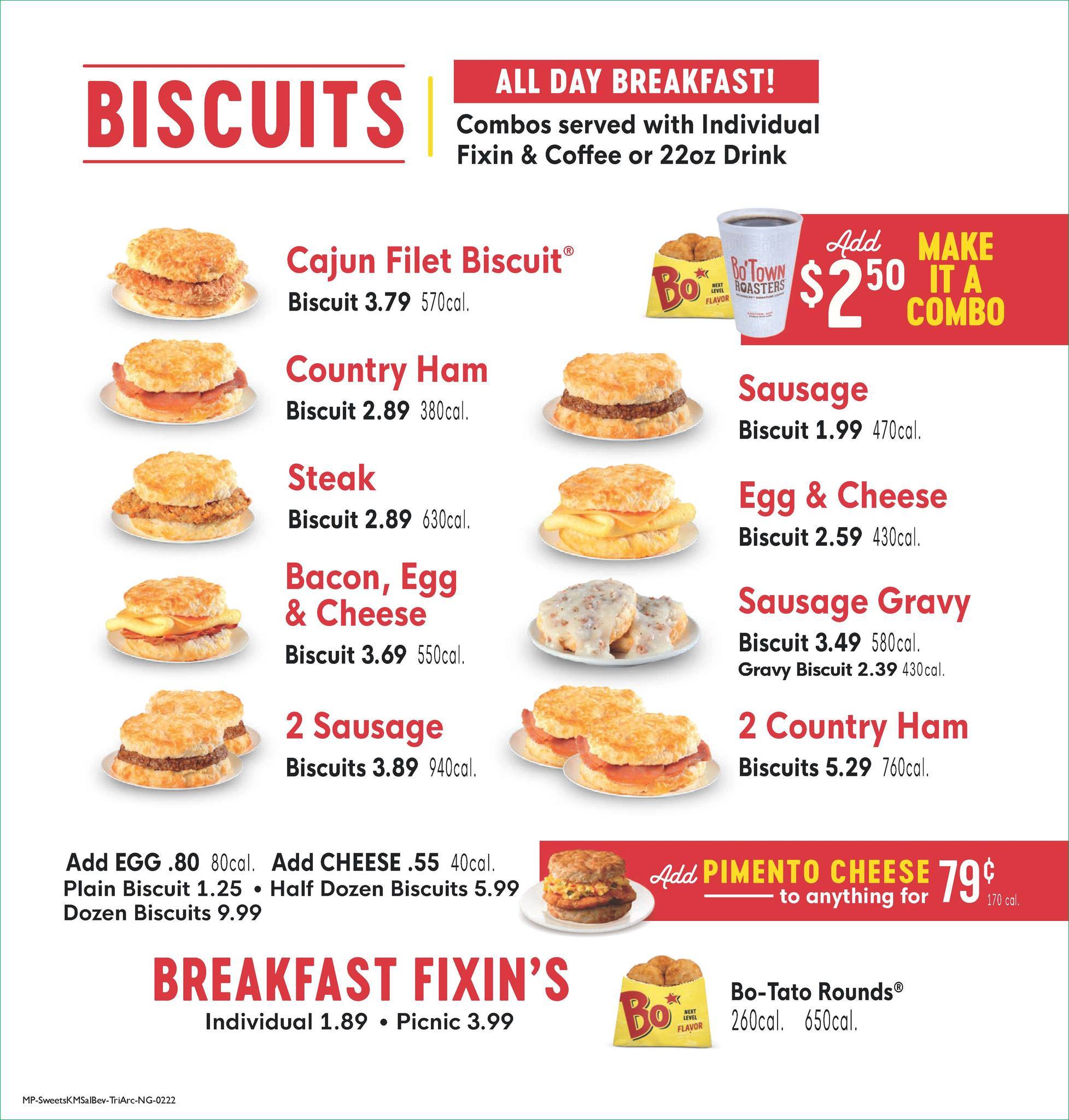 Bojangles меню