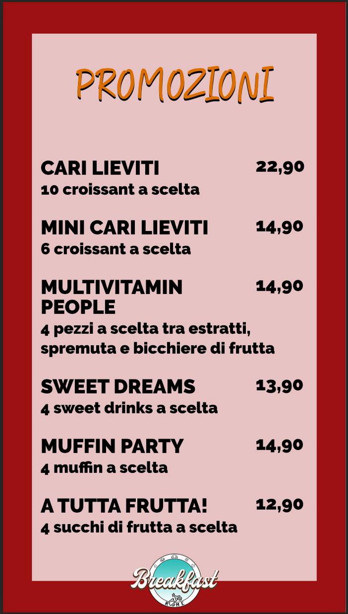 Breakfast Rome меню