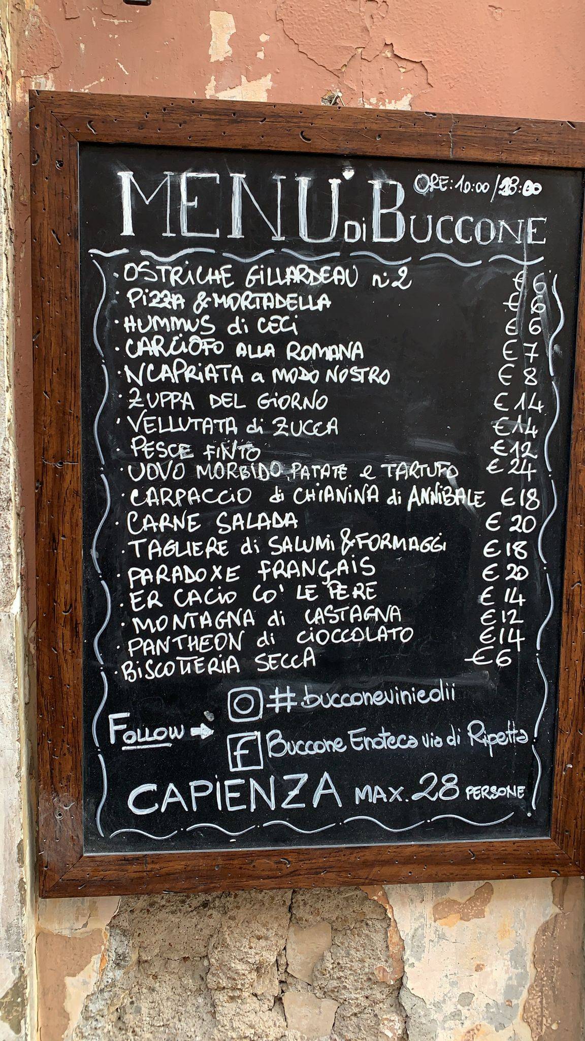 Buccone Vini e Olii меню