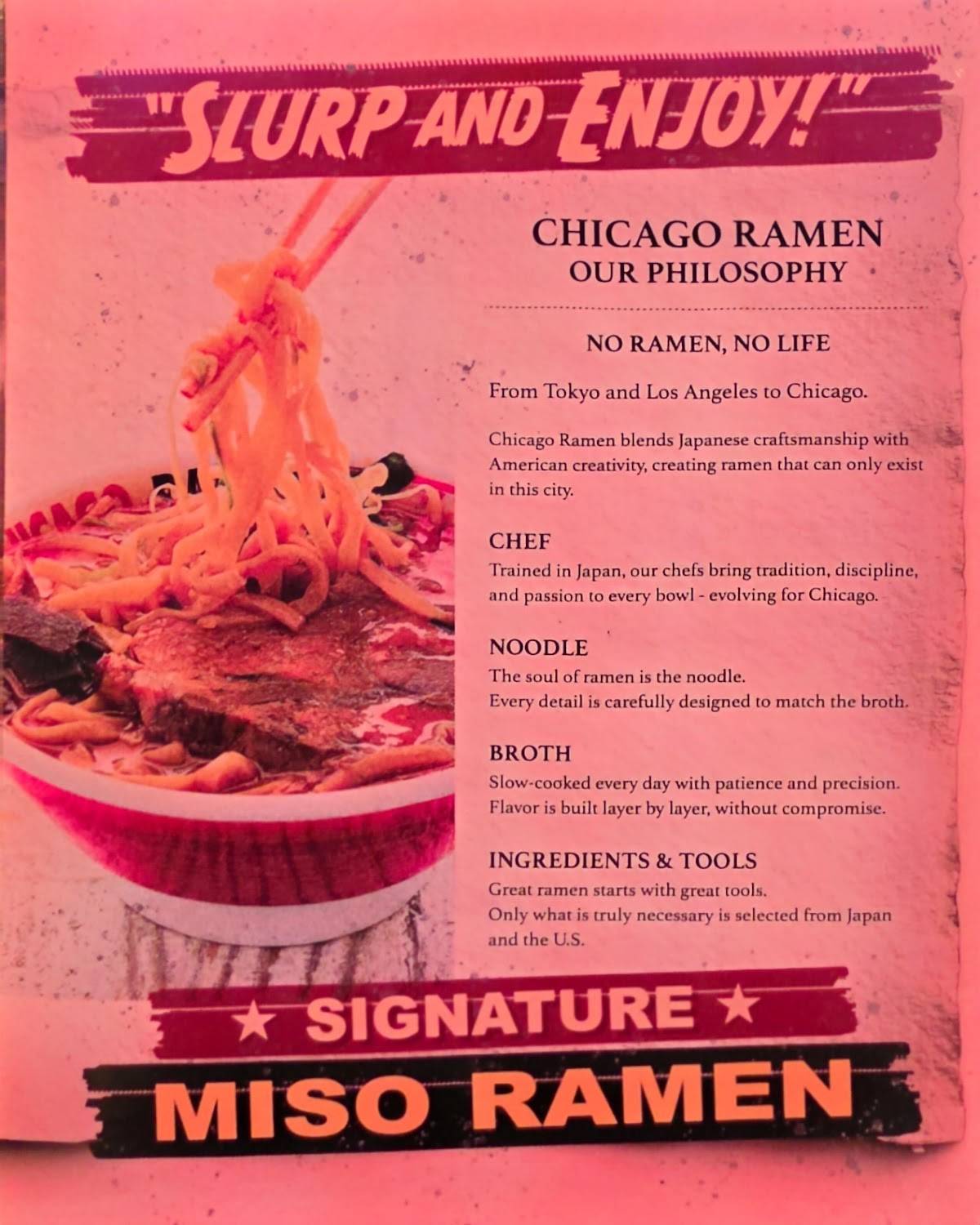 CHICAGO RAMEN Park Ridge меню