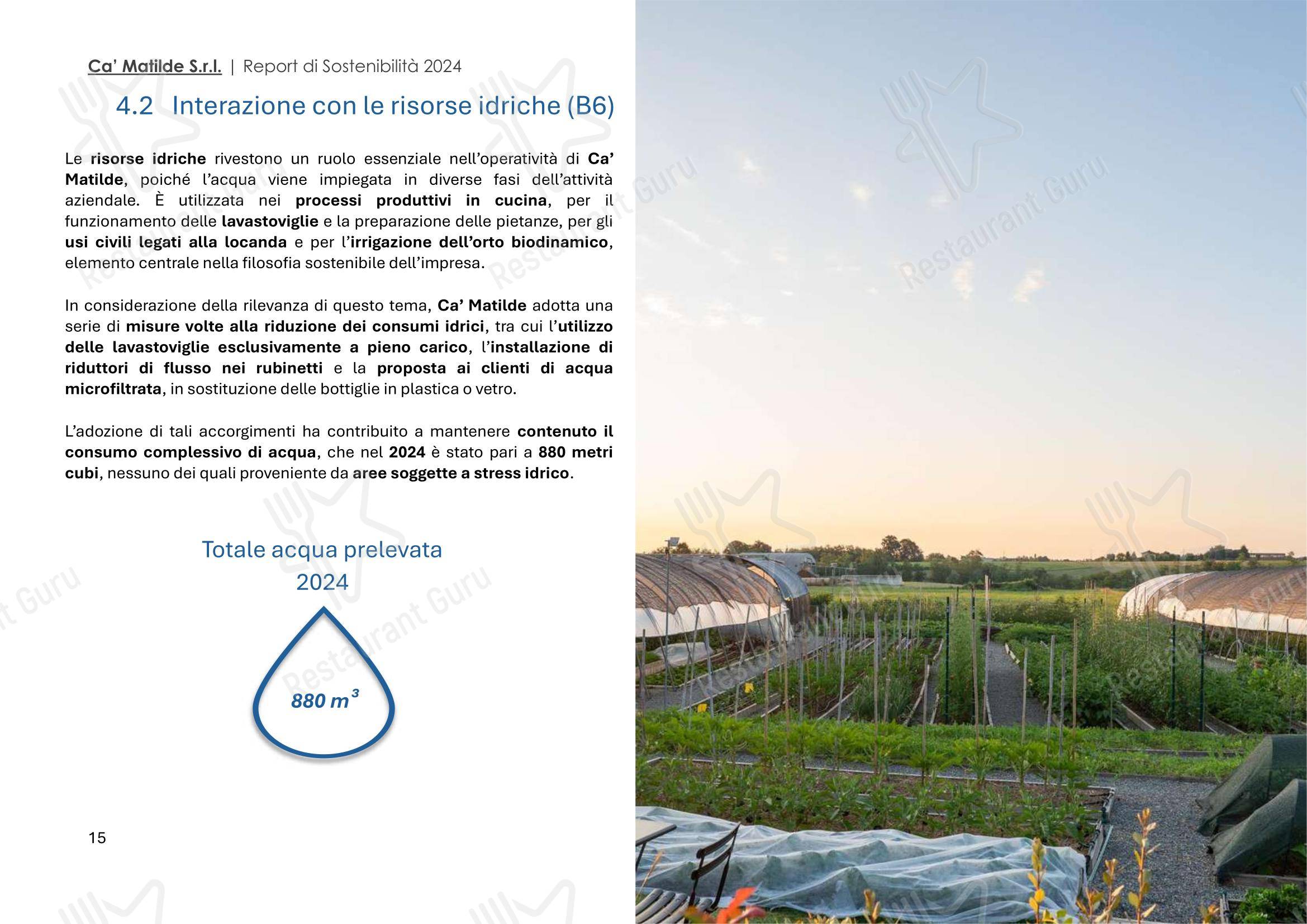 Меню ресторана Ca' Matilde