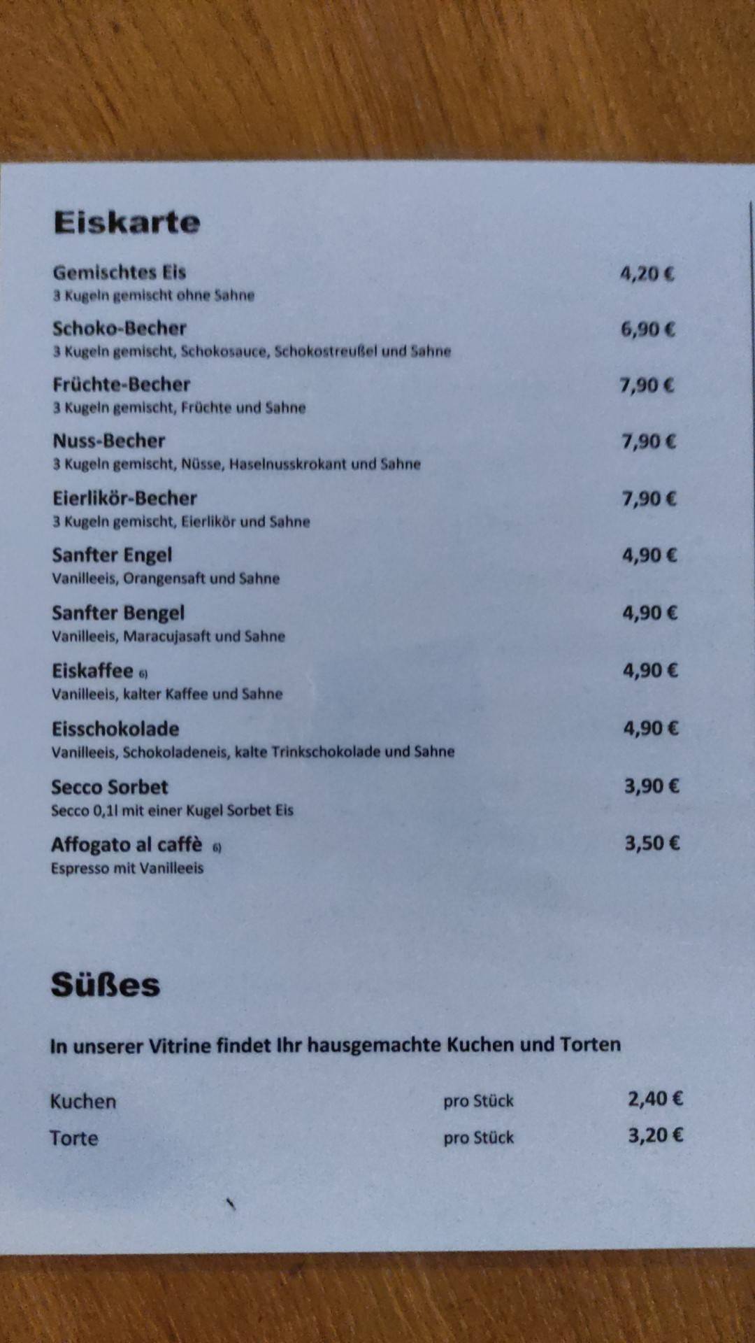 Café Freiberger меню