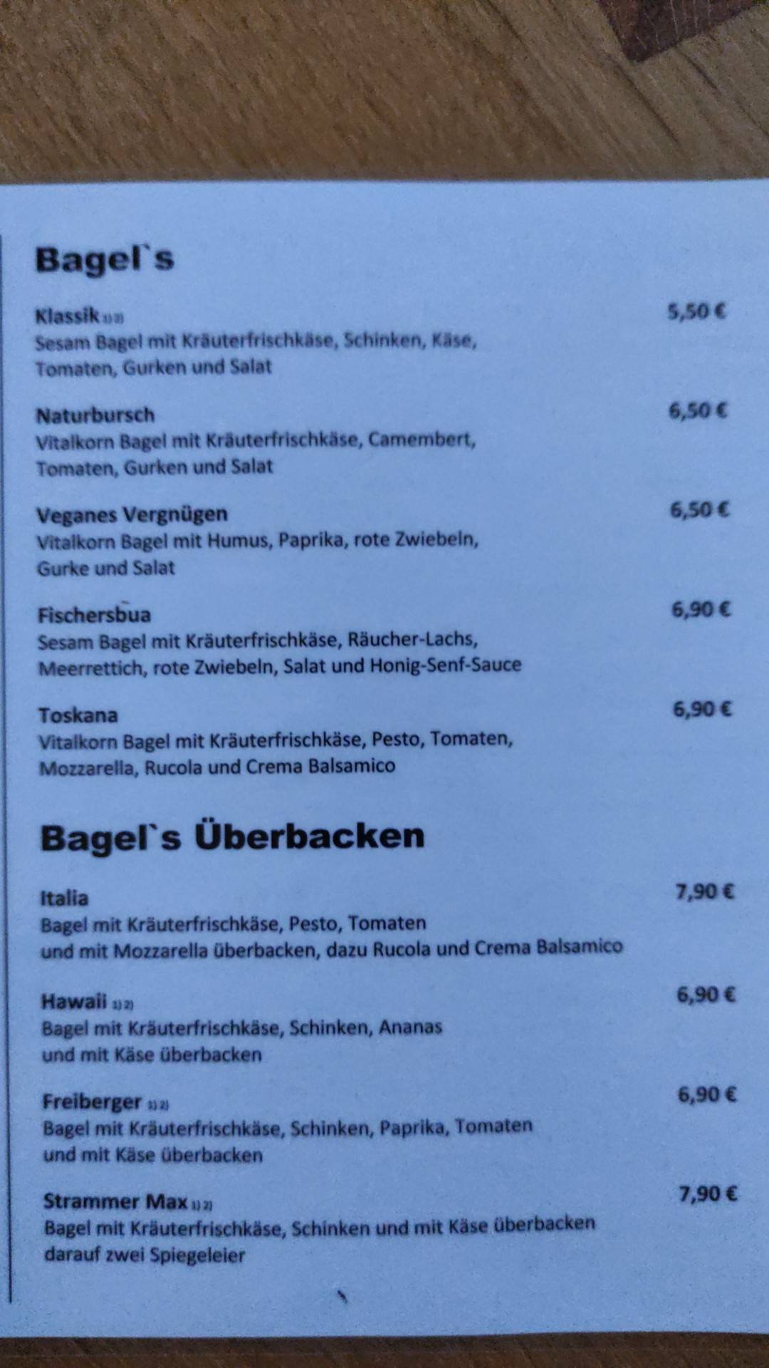 Café Freiberger меню