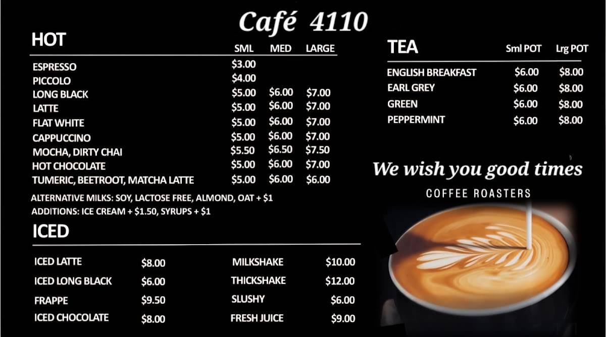 Cafe 4110 меню