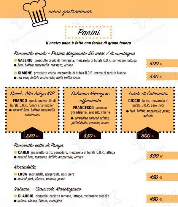 Piacere меню