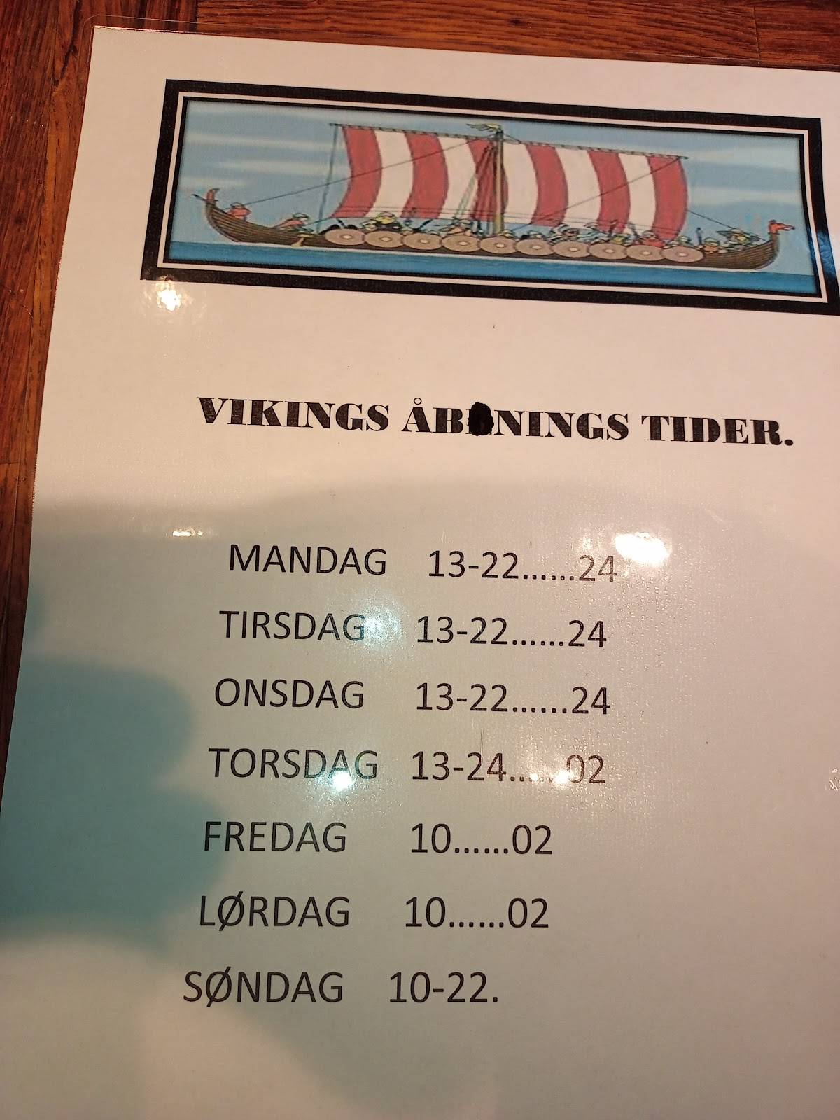 Cafe Viking. меню
