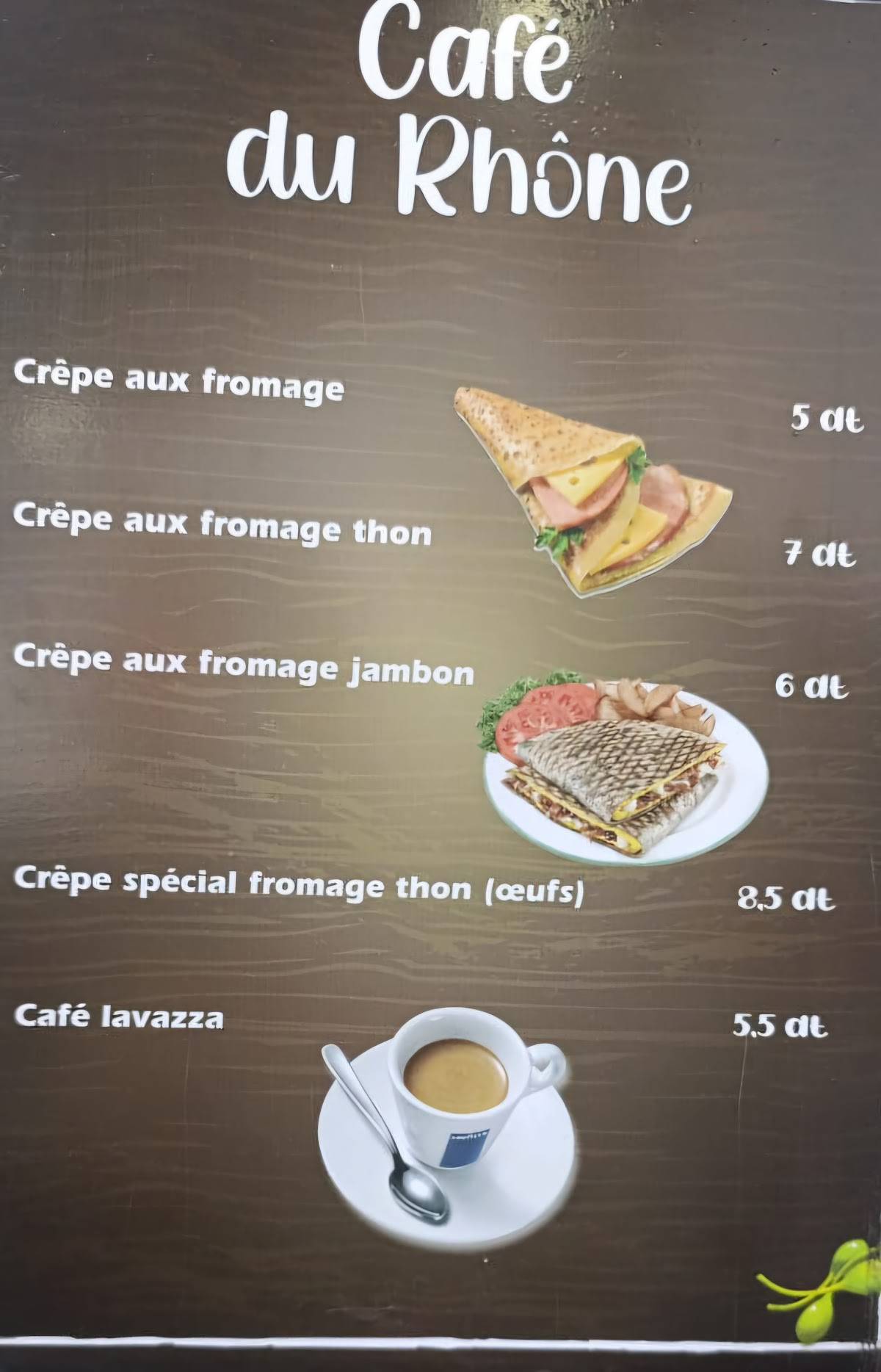 Café du Rhône меню